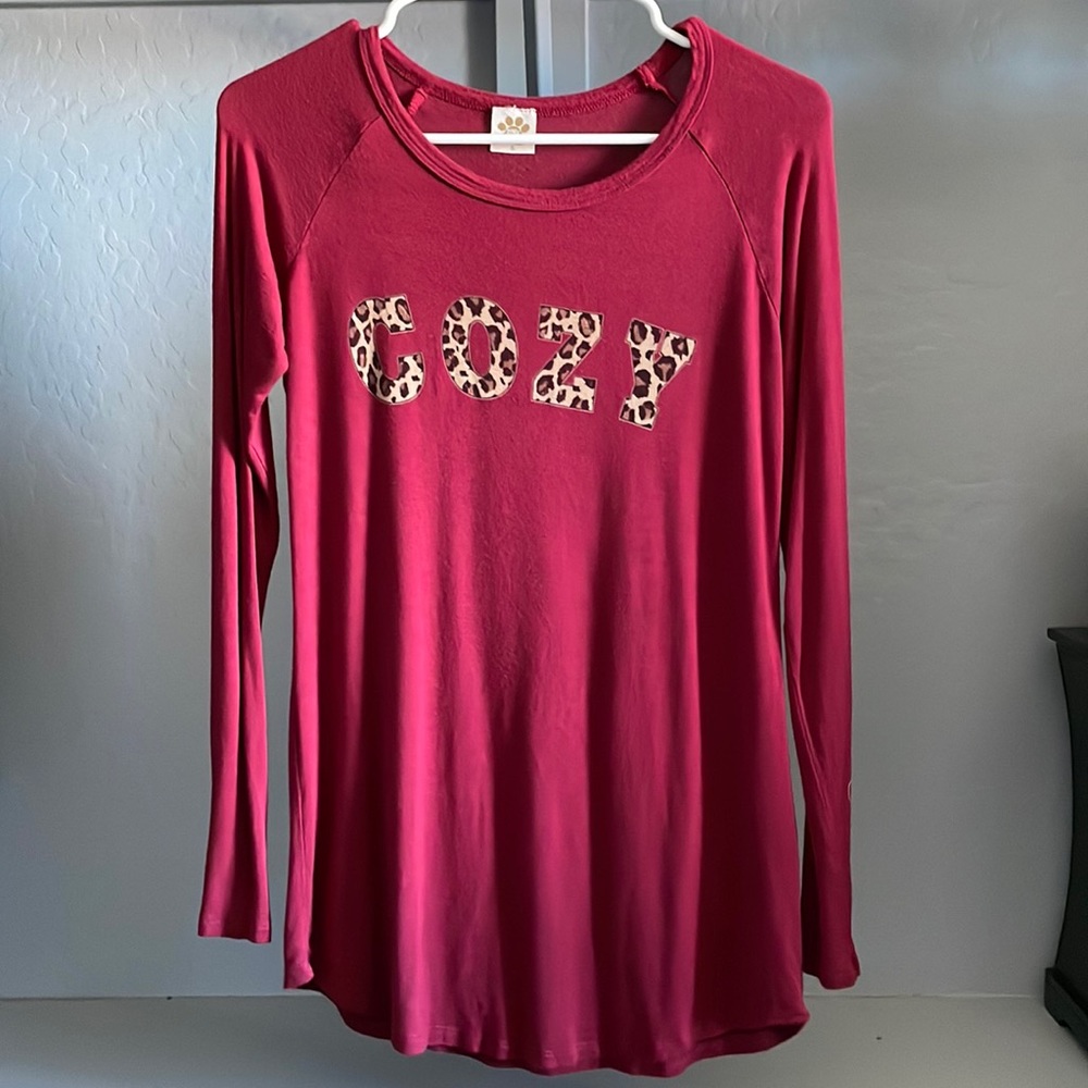 Cozy red long sleeve tee